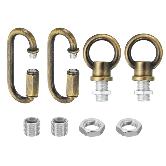 Unique Bargains M10 Lamp Female Loop Holder with Chain Quick Link Lifting Eye Nut Hook Ring 44 Lbs Load Bronze