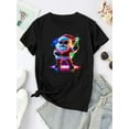 thumbnail image 2 of Camiseta De Verano Para Mujer, Elegante Camiseta Con Cuello Redondo Para Viajar, Acampar, Uso DiarioWomen's Festive Santa Claus Graphic T-Shirt - Vibrant Christmas Design, Casual Round Neck Short Sl, 2 of 7