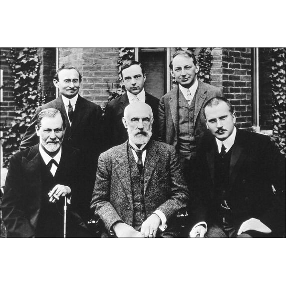 24"x36" Gallery Poster, Hall Freud Jung in front of Clark 1909