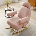 thumbnail image 3 of Holaki Glider Rocking Chair with Adjustable Headrest, Dark Pink, 3 of 10