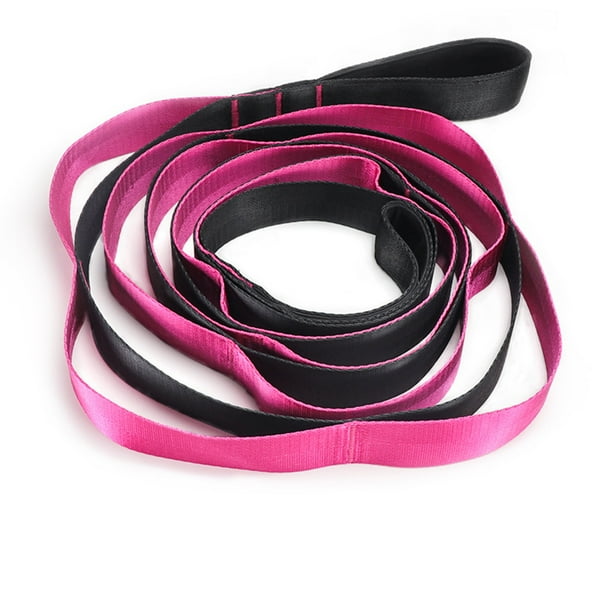 Multifunctional Yoga Stretch Strap Exercise Band with 12 Loops Adjustable for Stretching