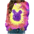thumbnail image 2 of TrendVibe365 Pink Womens Crewneck Sweatshirt Plus Size Valentines Womens Tops Long Sleeve Round Neck Polyester No Hood Casual Love Heart Printed Lover Gift Blouse Tops for Valentines Gifts 4XL, 2 of 5