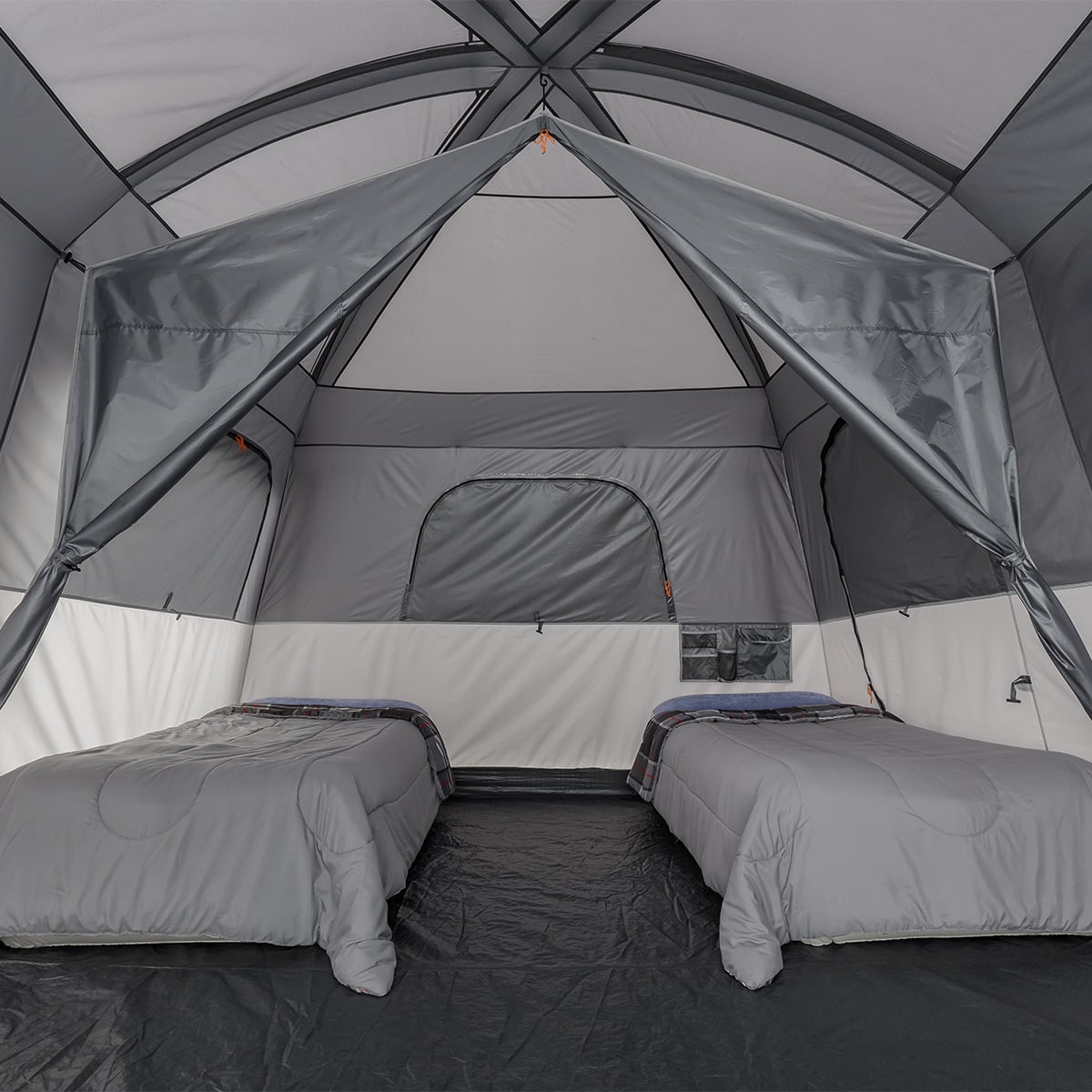 CORE 14' x 10' 10 Person Straight Wall Cabin Camping Tent with Full Rainfly, 44lbs