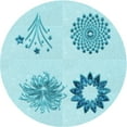 thumbnail image 1 of Ahgly Company Indoor Round Patterned Electric Blue Area Rugs, 6' Round, 1 of 6
