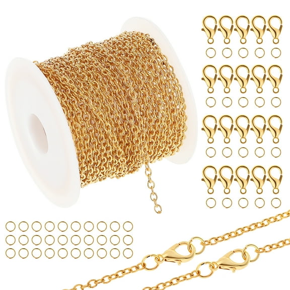 PRETYZOOM 1 Set Jewelry Chains Link Chains Necklace Bracelet Chains Craft Chains Open Jump Rings Lobster Clasps