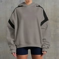 thumbnail image 2 of IDOPIP Womens Oversized Hoodies Fleece Sweatshirts Colour Block Panelling Long Sleeve Sweaters Pullover Tops, 2 of 5