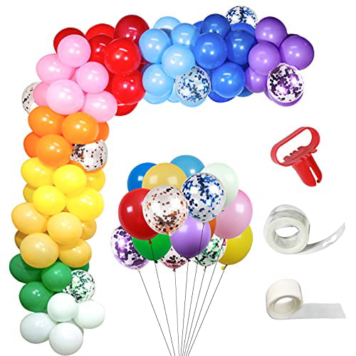 Rainbow Balloon Arch Kit, JOGAMS 110 Pack Colorful Balloon Garland with ...