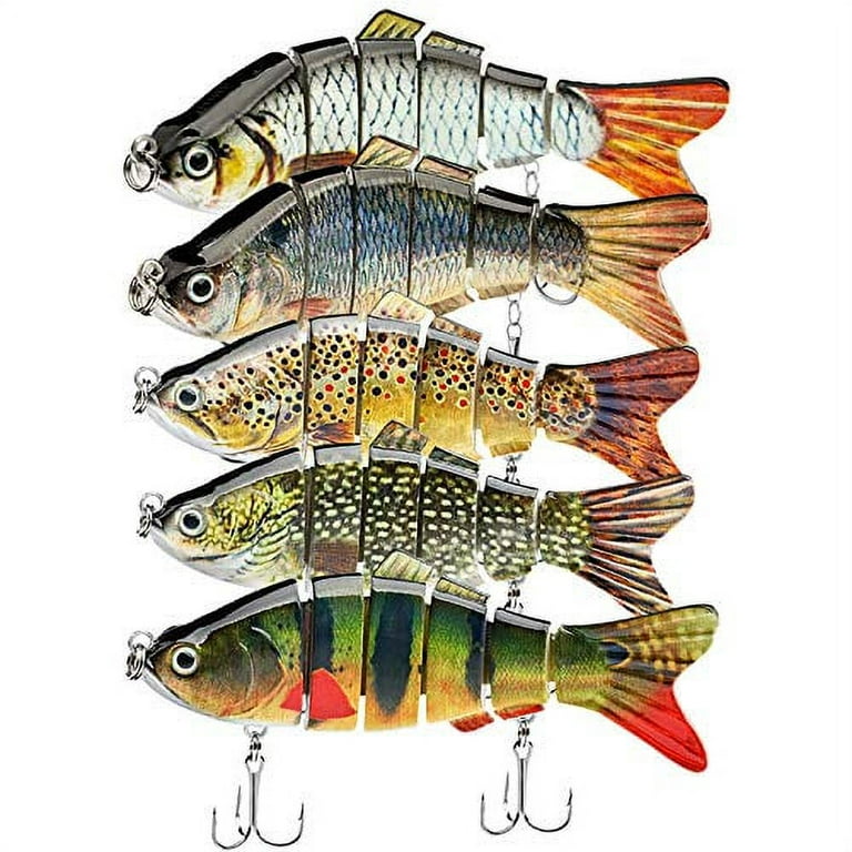 5Pcs Fishing Lures for Bass Trout 1.4~3.9 Multi Jointed Swimbaits Slow  Sinking Bionic Lifelike Swimming Bass Lures Freshwater Saltwater Bass  Fishing
