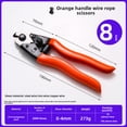 thumbnail image 1 of Industrial-Grade 8-Inch Orange-Handle Wire Rope Cutters - Lightweight 295g, Versatile 2-3 Inch Cutting Diameter for Bicycle Brake Lines & Steel Cables, High-Quality Tool Steel Construction, Pack of, 1 of 6