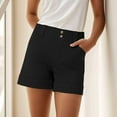 thumbnail image 6 of CHWGFWL Work Pants Women Women Stretch Twill Shorts Summer Stretchy Jean Shorts Casual Chino Shorts High Waist Denim Shorts Shorts Womens Dress Pants Business Casual Pants for Women (Black,S), 6 of 6