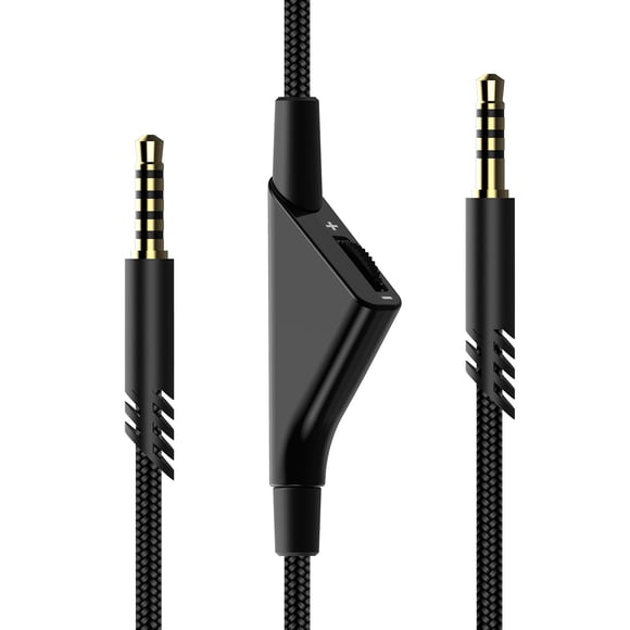 Repuesto para cable de auriculares Astro A40 A10 Cable trenzado de 6,5 pies/2,0 M Cable de control de volumen compatible con cable de auriculares para juegos Astro A40TR/A40/A10 (negro)