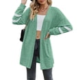 thumbnail image 1 of Women Sweater Coat Open Front Long Sleeve Soft Comfortable Casual Midi Long Knitwear Coat for Daily Wear Green M, 1 of 9