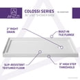 thumbnail image 2 of Anzzi SB-AZ007WR Colossi Series Single Threshold Shower Base in White - 36 x 60 x 4 in., 2 of 7
