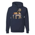 thumbnail image 2 of Wild Bobby, Cute Colorful Elephant Squirrel Mosaic, Animal Lover, Unisex Graphic Hoodie Sweatshirt, Navy, 3X-Large, 2 of 4