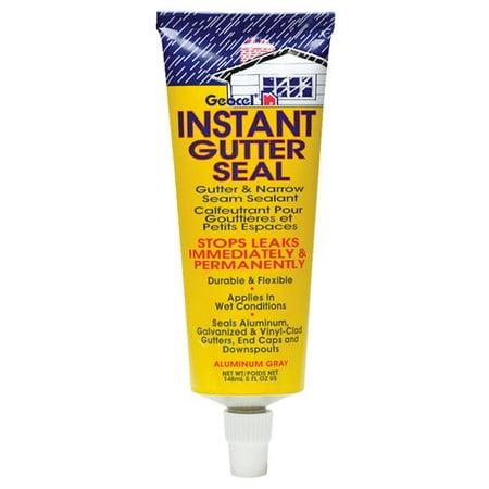 Aluminum Seal Retainer - Geocel Instant Gutter Leak Seal - Aluminum Gray 5 OZ GC29402