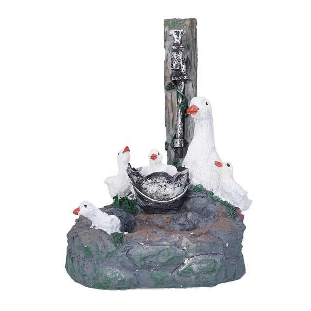 Garden Statues, Garden Duck Family Statue Cute Exquisite Decoration Resin For Yard For Fountain For Patio