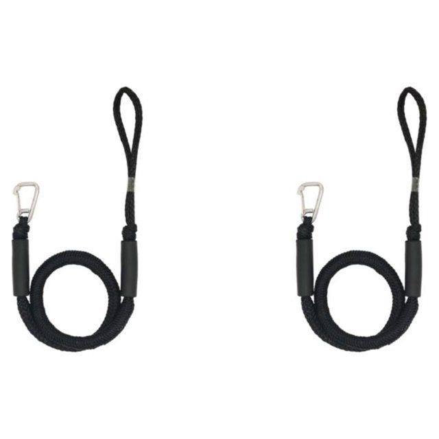 relayinert 2pieces Mooring Rope For Boat Rustproof And Strong Load-bearing Capacity Durable And Sturdy Dock Line With Hook black 2Set