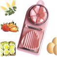 thumbnail image 2 of Cortador de huevos multifuncional para huevos cocidos, herramienta divisora ​​para frutas y verduras (3 unidades, rosa), 2 of 5