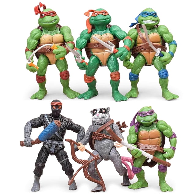 Figuras de acción KLUKGE Turtles, paquete de 6, 12 cm, PVC multiariculadas
