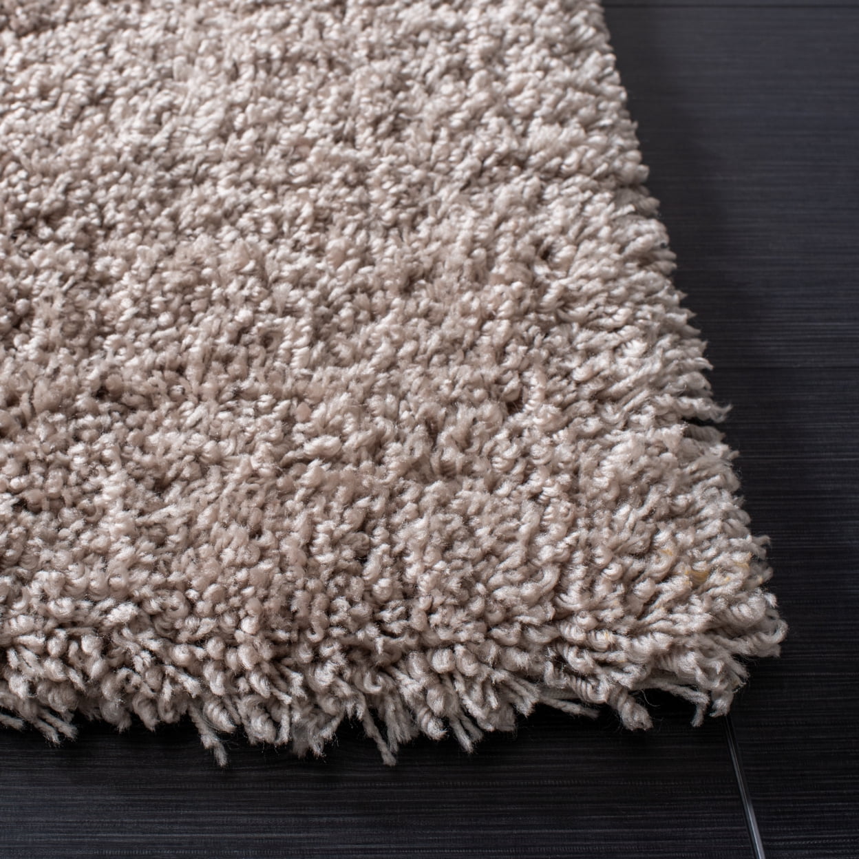 SAFAVIEH Glen Solid Plush Shag Runner Rug, Taupe, 2'3" x 12'
