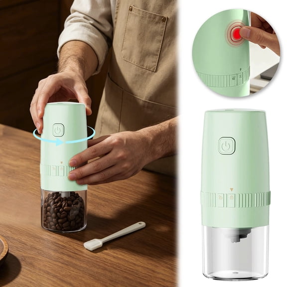 Portable Electric Burr Coffee Grinderusb Rechargeable Ceramic Core Conical Burr, Coffee Bean Grinder for Espresso, French Press, Travel, Camping, Home & Office Use