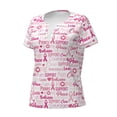 thumbnail image 2 of Naloa Breast Cancer Ribbons Awareness Print T-Shirts Short Sleeve V Neck Tees for Women Fashion Tops Trendy Lightweight Soft Casual Summer Outfits Clothes, 2 of 5