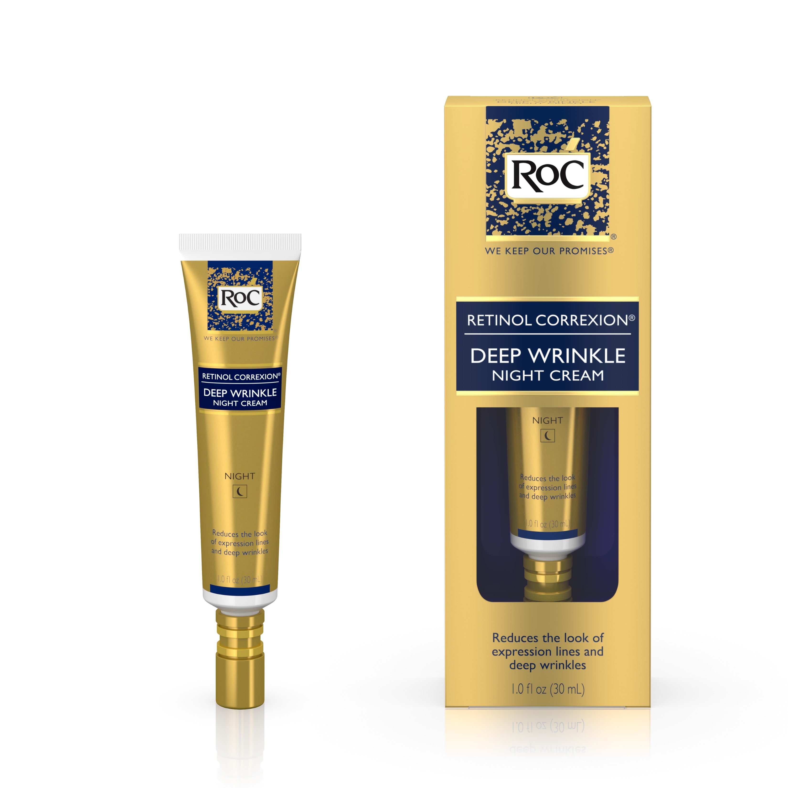 RoC Retinol Correxion Deep Wrinkle AntiAging Night Face Cream, 1 oz