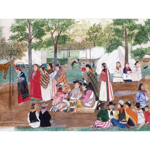 Spybuck Chicken Dance Native American Shawnee Painting Extra Large Art Print Wall Mural Poster Premium XL