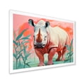 thumbnail image 2 of Designart "Rhino Paradise in Pink and Green III" Animals Framed Wall Art Decor - Modern Pink Rhinoceros Bedroom Framed Canvas Wall Art, 2 of 6