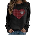 thumbnail image 2 of Qertyioot Chandail en Molleton de la Saint-Valentin pour Femmes, Hiver Col Rond Manches Longues Hauts Blouse Imprimée Régulière, 2 of 4