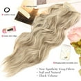 thumbnail image 2 of Invisible Wire Hair Extensions - 20 Inch Halo Hair Extensions Auburn Long Wavy Synthetic Hairpiece with Transparent Wire Adjustable Size, 4 Secure Clips for Women, 2 of 8