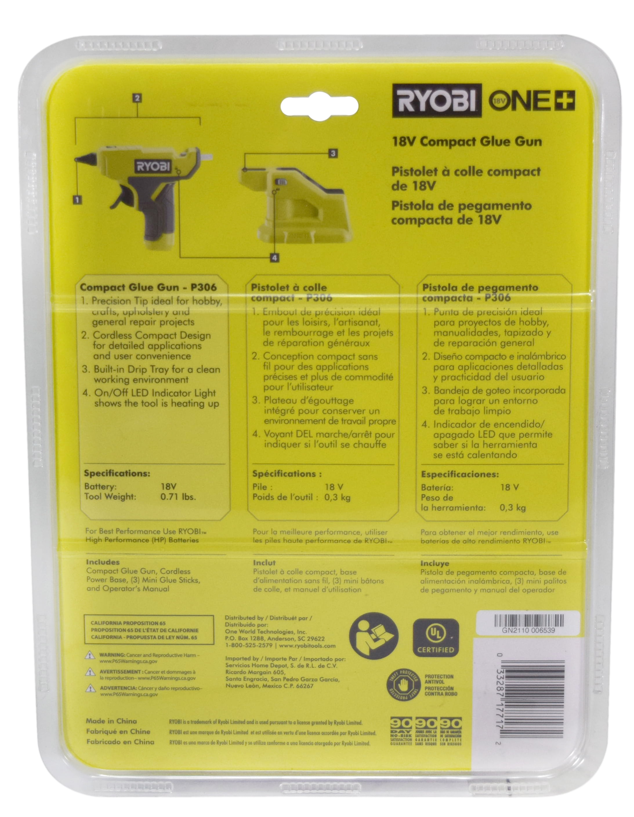 Ryobi Cordless Compact Tool Only Glue Gun