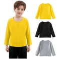 thumbnail image 2 of ZACPNCV 3PC Girls Long Sleeve T Shirts Kids Crewneck Fall Winter Tops Basic Tees Gray 4-5 Years, 2 of 8