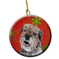 thumbnail image 1 of Border Terrier Flocons de Neige Rouges Ornement en Céramique de Vacances, 2.81 Dia, 1 of 1