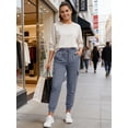 thumbnail image 6 of Hanerdun Cargo Joggers for Women Pockets Soft Workout Ankle Pants Bottoms Drawstring Elastic Waist Activewear M, 6 of 9