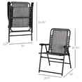 thumbnail image 3 of Patio Furniture Outsunny Patio Folding Chair, Outdoor Bungee Sling Chair w/ Armrests, Portable Lawn Chair for Camping, Garden, Pool, Beach, Backyard, Gray,Patio Chairs, 3 of 9