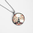 thumbnail image 4 of Eiffel Tower Stunning Glass Circular Pendant Necklace - Fashionable and Elegant Necklaces for Women, 4 of 5