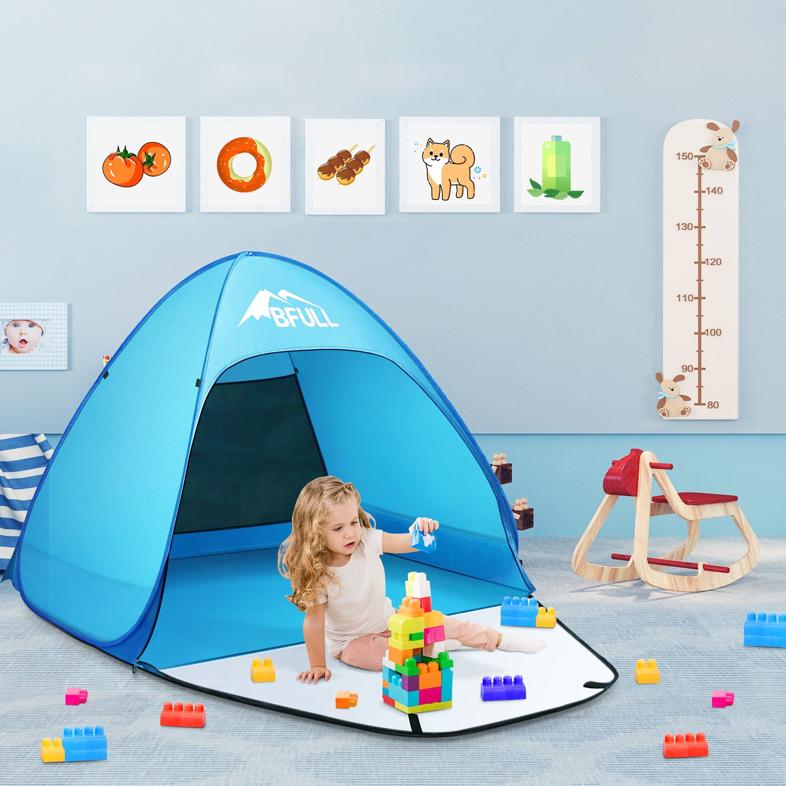Blue BFULL Outdoor Automatic Pop up Beach Tent Portable Anti-UV Tent 