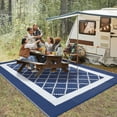 thumbnail image 3 of Ataujin Outdoor Rug, Modern Diamond Geometric Area Rugs for Indoor and Outdoor Patios and Porches, Waterproof, Washable, Non-Shedding, Easy-to-Clean Outside Carpet, 3 of 11
