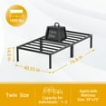 Mr IRONSTONE Twin Size Metal Platform Bed Frame, Steel Assembly Base