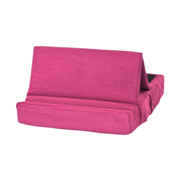 Soporte de almohada para tableta, base blanda para tableta de 4 a 13 pulgadas con bolsillo y soporte para bolígrafo para cama de regazo y libros de Rojo
