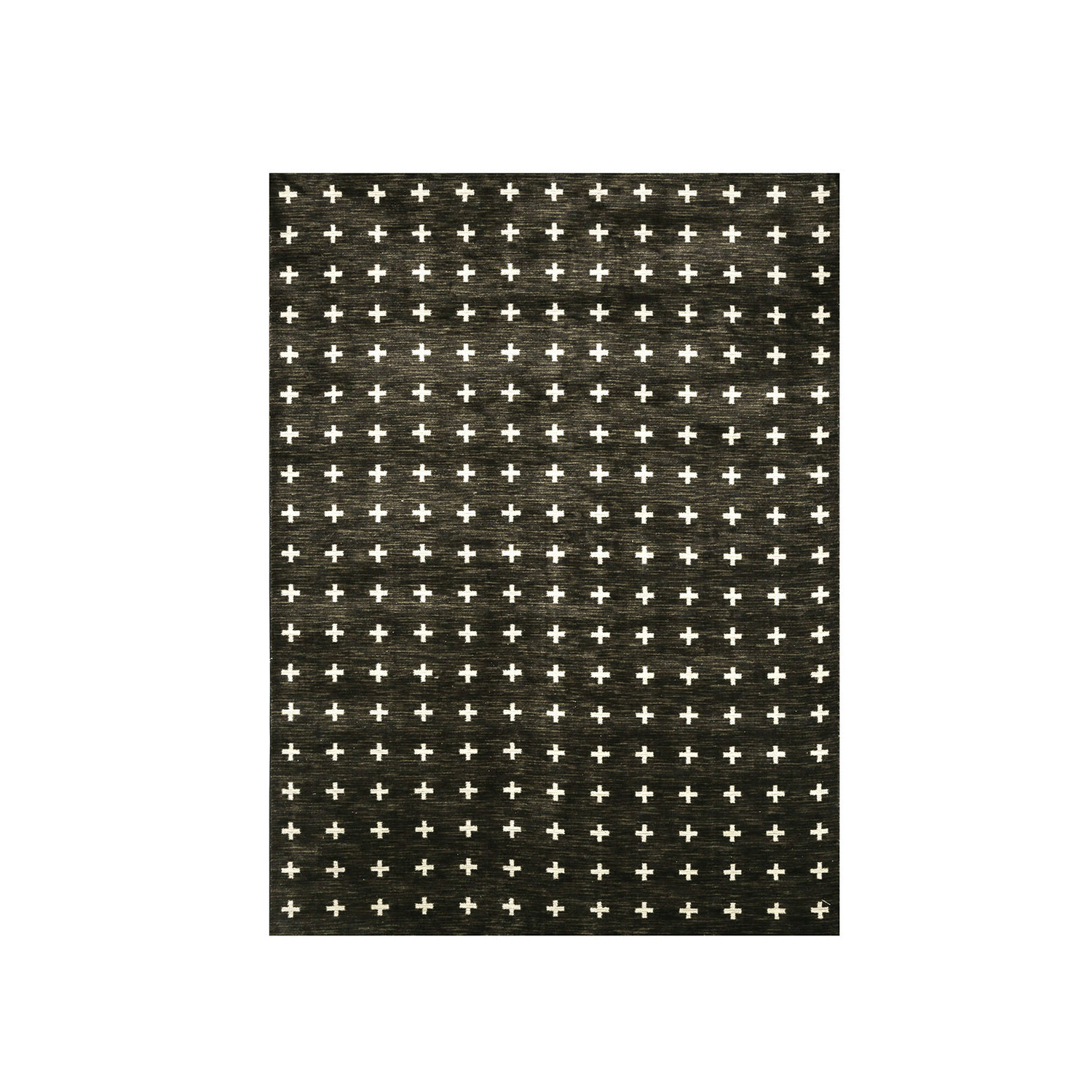 Benzara Modern Nylon Area Rug With Latex Backing, Small, Black and Cream