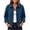 Blue, variant on Women's Plus Size Cropped Shacket Jacket Lapel Button Down Short Coat Long Sleeve Casual Loose Fit Outerwear with Pockets