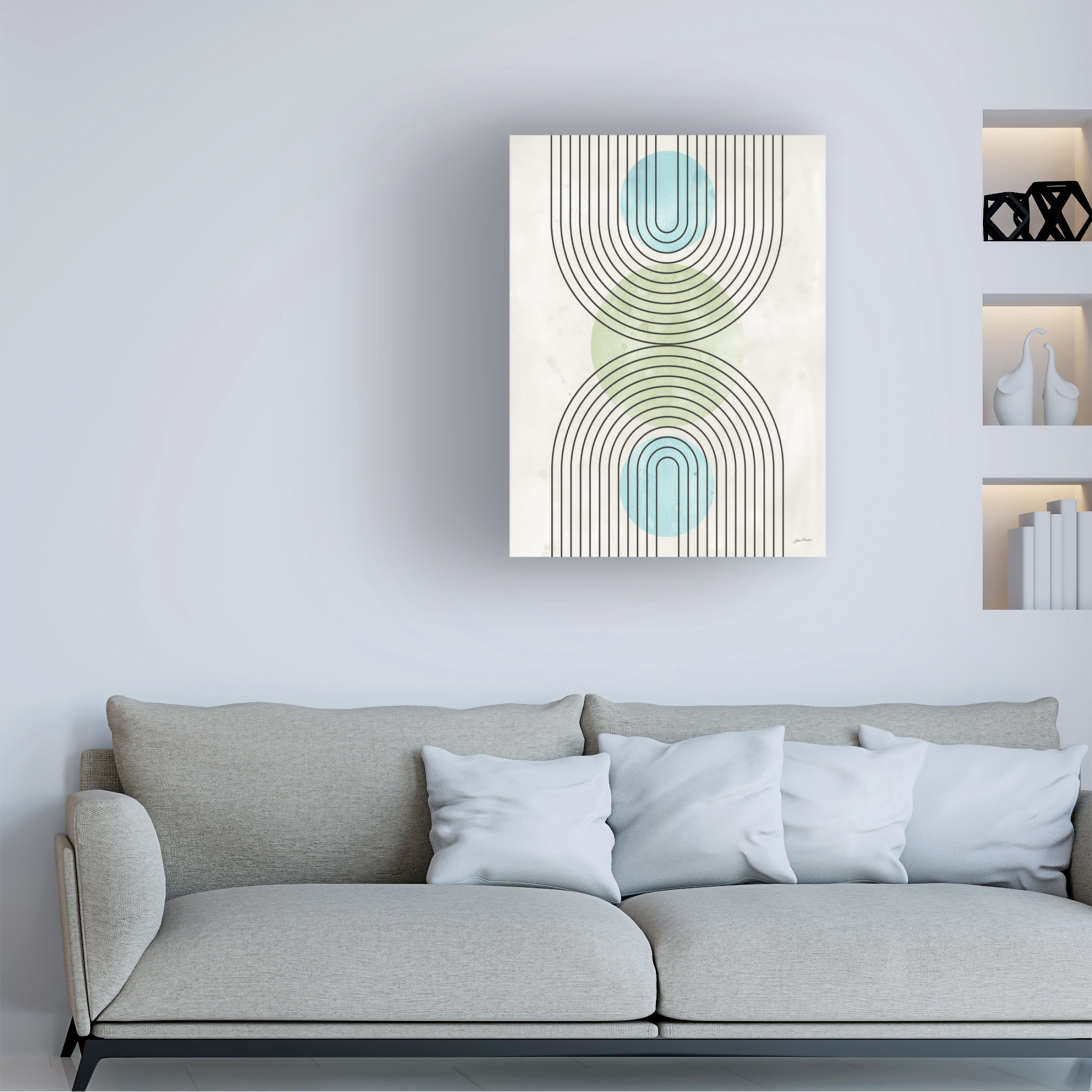 Canvas Wall Art - Jean Plout 'Mid Century Boho 2' Wall Art for Living Room, Bedroom, or Office Décor by Trademark Fine Art - 14 x 19 Inches