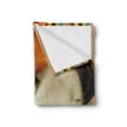 thumbnail image 2 of Puppy Soft Flannel Fleece Throw Blanket, Photo with Newborn Dog Sleeping in a Colorful Striped Gift Box Print, Cozy Plush for Indoor and Outdoor Use, 50" x 60", Multicolor, by Ambesonne, 2 of 5