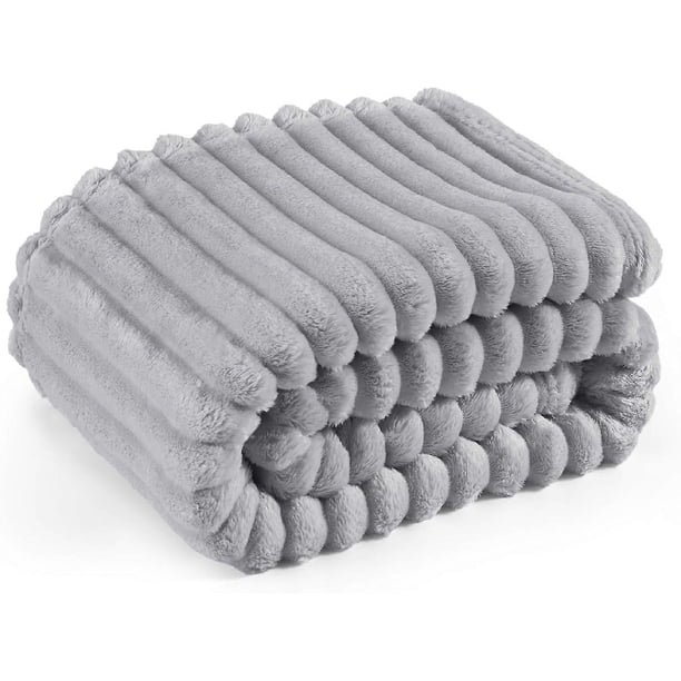 Light Grey Fleece Blanket for Couch - Super Soft Cozy Blankets for Women, Cute Small Blanket for Girls, 60x80 Inches