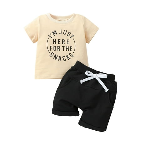 

ZIZOCWA 9Month Boy Clothes Toddler Boys Short Sleeve Letter Printed T Shirt Pullover Tops Shorts Kids Outfits Toddler Boy Outfit Dress With Bow Boy Set Youth Wrestling Warm Up Boys 3-6 Months Outfit