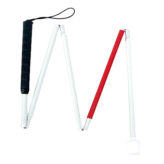 Eigraketly Foldable Blind 5 Sections Cane Adjustable Crutch Blind Stick Escalada Sin luz