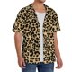 thumbnail image 2 of Balery Leopard Print Camisa Casual de Manga Corta con Botones para Hombre, Texturizada, Estilo Cubano, para Playa, Verano-Medium, 2 of 5