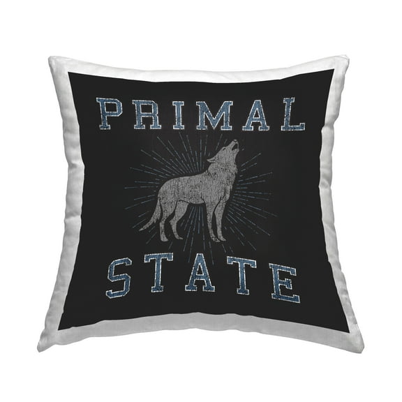 Stupell Industries Primal Wolf State Decorative Printed Throw Pillow Design by Spirit Animals/Life Is High.